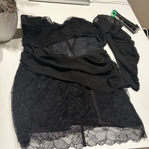 For Love And Lemons Black Lace Chemise